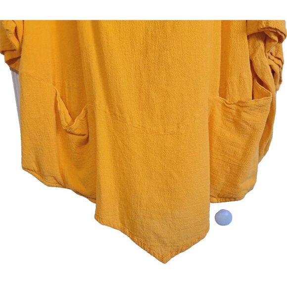 Oh My Gauze! 3X - 3/4 Sleeve Hi-Lo Hem 100% Cotton Gauzy Pullover Top Beachy - Picture 4 of 7